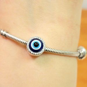 Evil Eye Blue Dangle Charm S925 for Pandora Bracelet